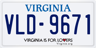 VA license plate VLD9671