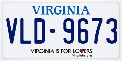 VA license plate VLD9673