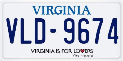 VA license plate VLD9674