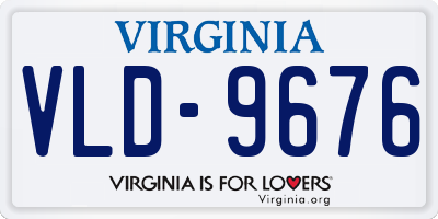 VA license plate VLD9676