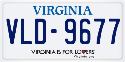 VA license plate VLD9677