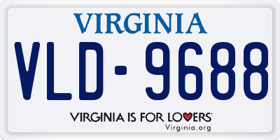 VA license plate VLD9688