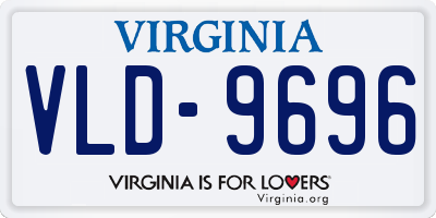 VA license plate VLD9696