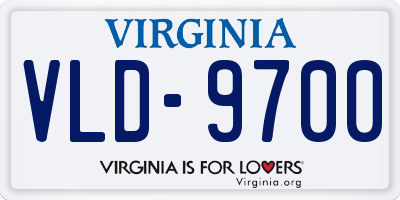 VA license plate VLD9700