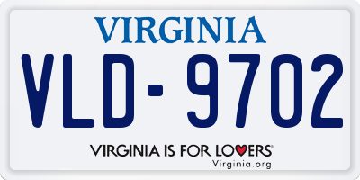 VA license plate VLD9702