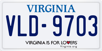 VA license plate VLD9703