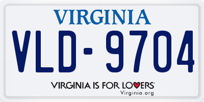 VA license plate VLD9704