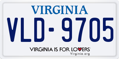 VA license plate VLD9705