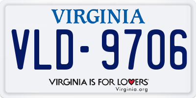 VA license plate VLD9706