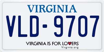 VA license plate VLD9707