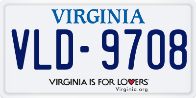 VA license plate VLD9708