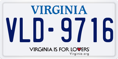 VA license plate VLD9716