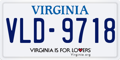 VA license plate VLD9718