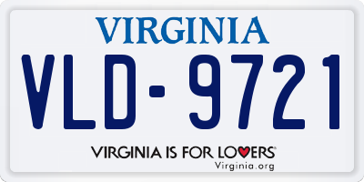 VA license plate VLD9721