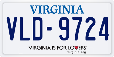 VA license plate VLD9724