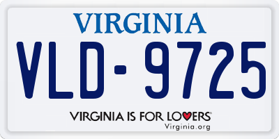 VA license plate VLD9725