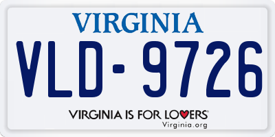 VA license plate VLD9726