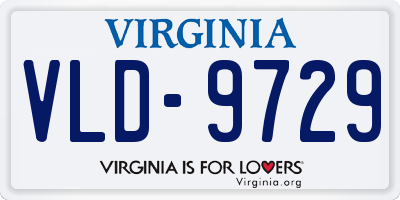 VA license plate VLD9729
