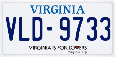 VA license plate VLD9733