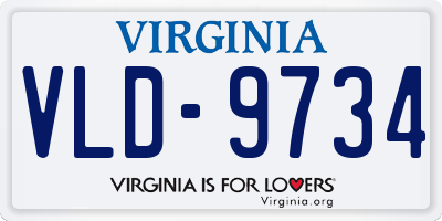 VA license plate VLD9734