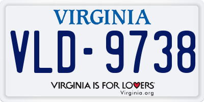 VA license plate VLD9738