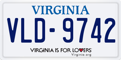 VA license plate VLD9742