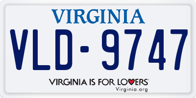 VA license plate VLD9747