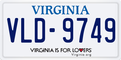 VA license plate VLD9749