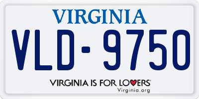 VA license plate VLD9750