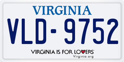 VA license plate VLD9752