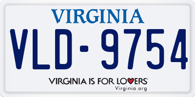 VA license plate VLD9754