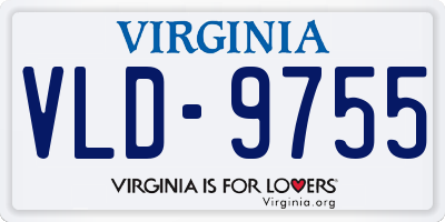 VA license plate VLD9755