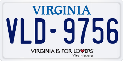 VA license plate VLD9756