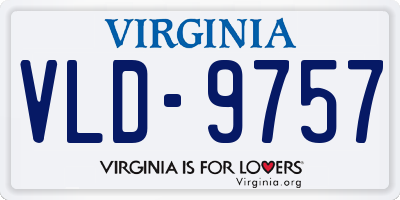 VA license plate VLD9757