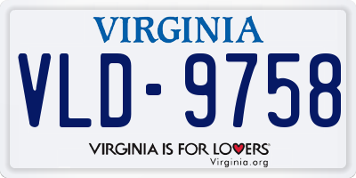 VA license plate VLD9758