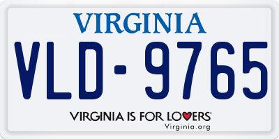 VA license plate VLD9765