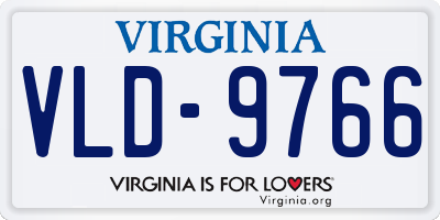 VA license plate VLD9766