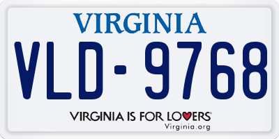 VA license plate VLD9768
