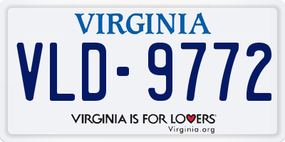 VA license plate VLD9772