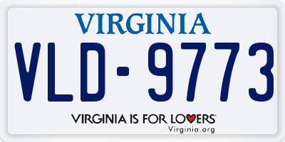 VA license plate VLD9773
