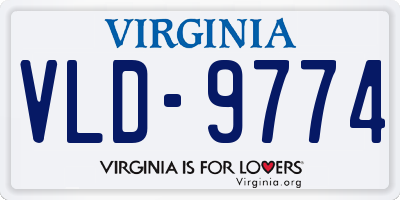 VA license plate VLD9774