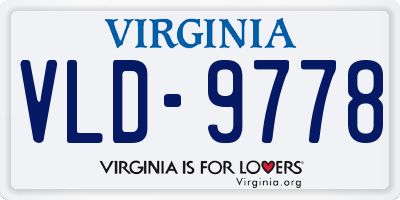 VA license plate VLD9778