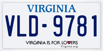 VA license plate VLD9781