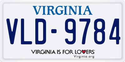 VA license plate VLD9784