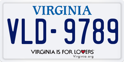 VA license plate VLD9789