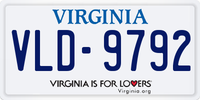 VA license plate VLD9792