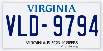 VA license plate VLD9794