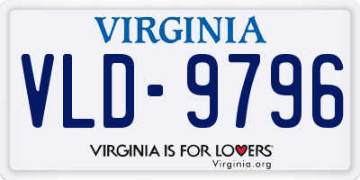 VA license plate VLD9796