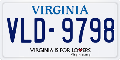 VA license plate VLD9798