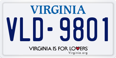 VA license plate VLD9801
